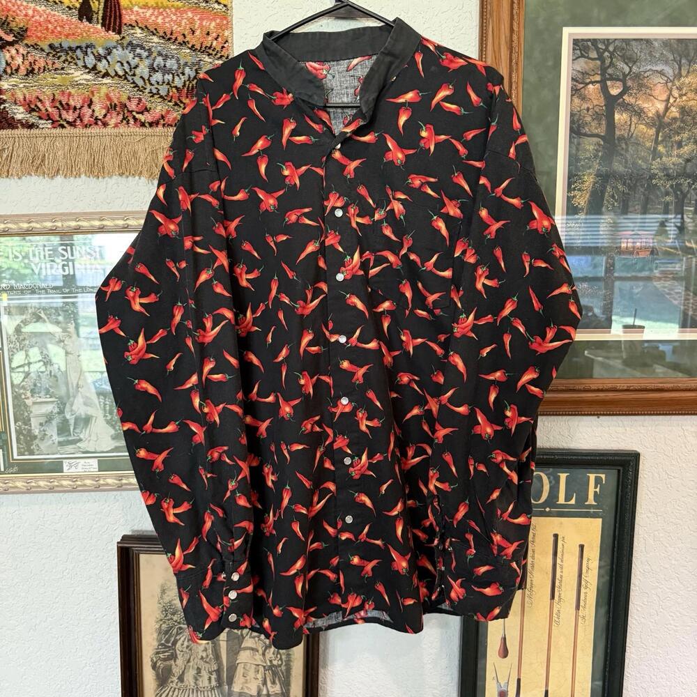 Vintage 80s/90s RARE Hot Chili Peppers AOP‎ Unisex Pearl Snap Western Shirt 2XL